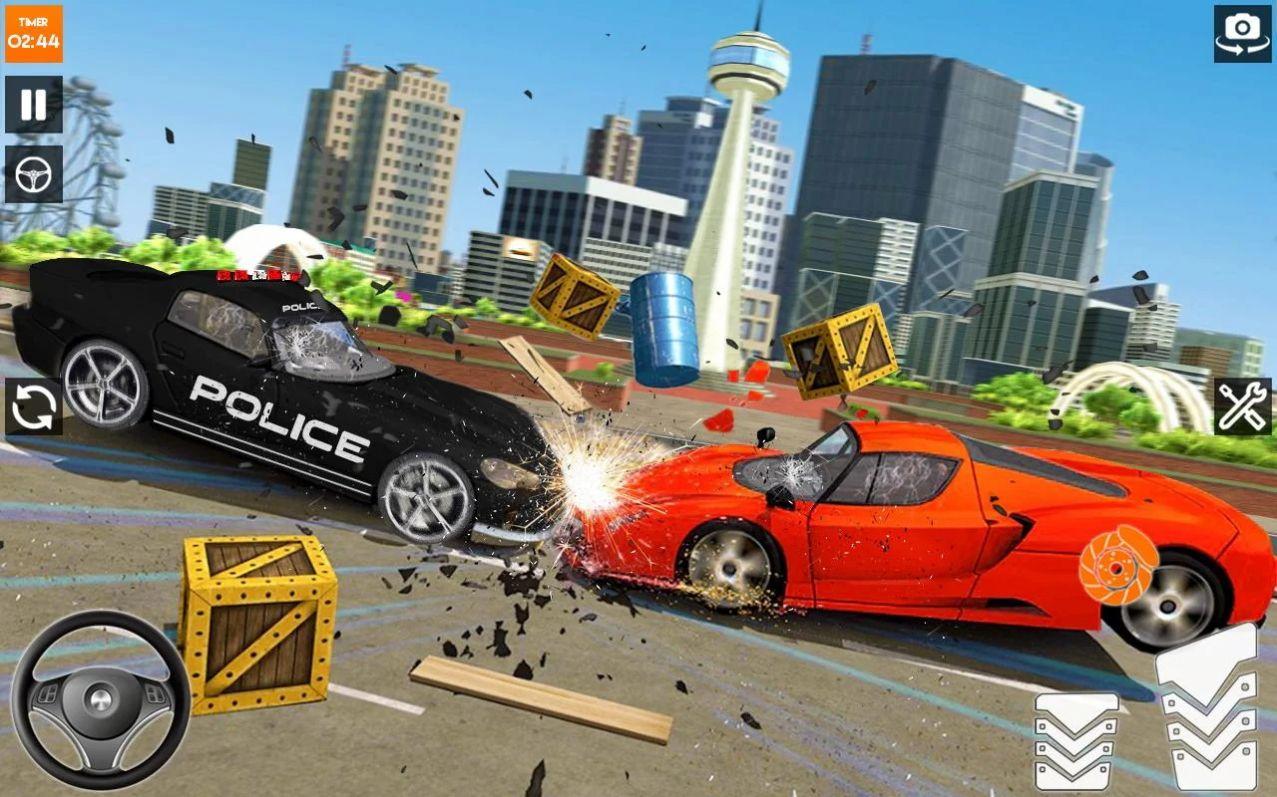 车祸警察追逐游戏安卓中文版(Police Car Crash Cops chase games)截图2