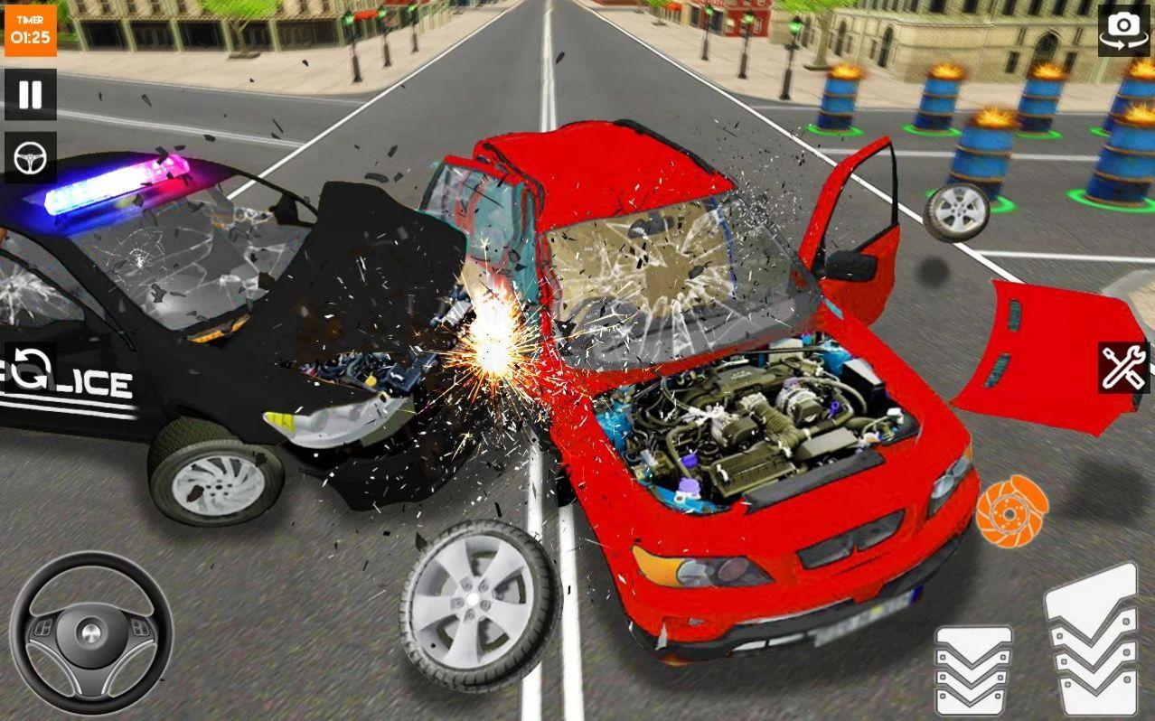 车祸警察追逐游戏安卓中文版(Police Car Crash Cops chase games)截图0