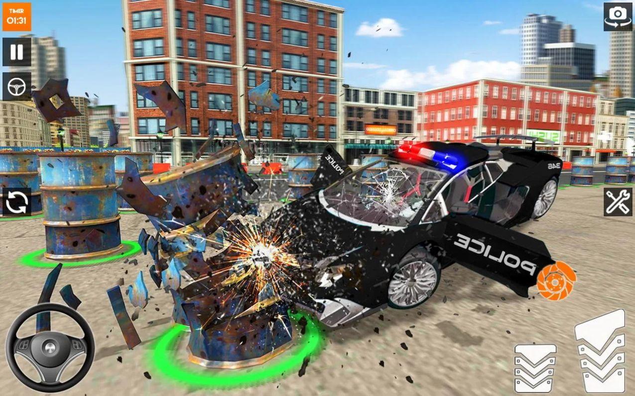 车祸警察追逐游戏安卓中文版(Police Car Crash Cops chase games)截图3