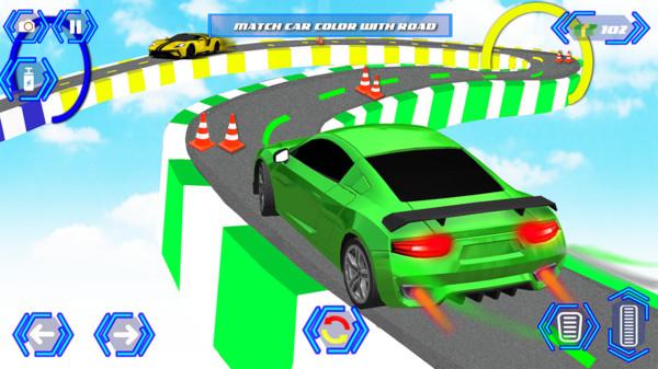 彩色汽车轨道特技赛截图0