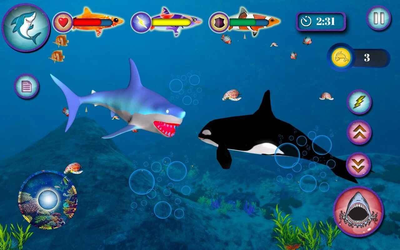 海洋鲨鱼模拟器无限金币版 1.0破解版截图2