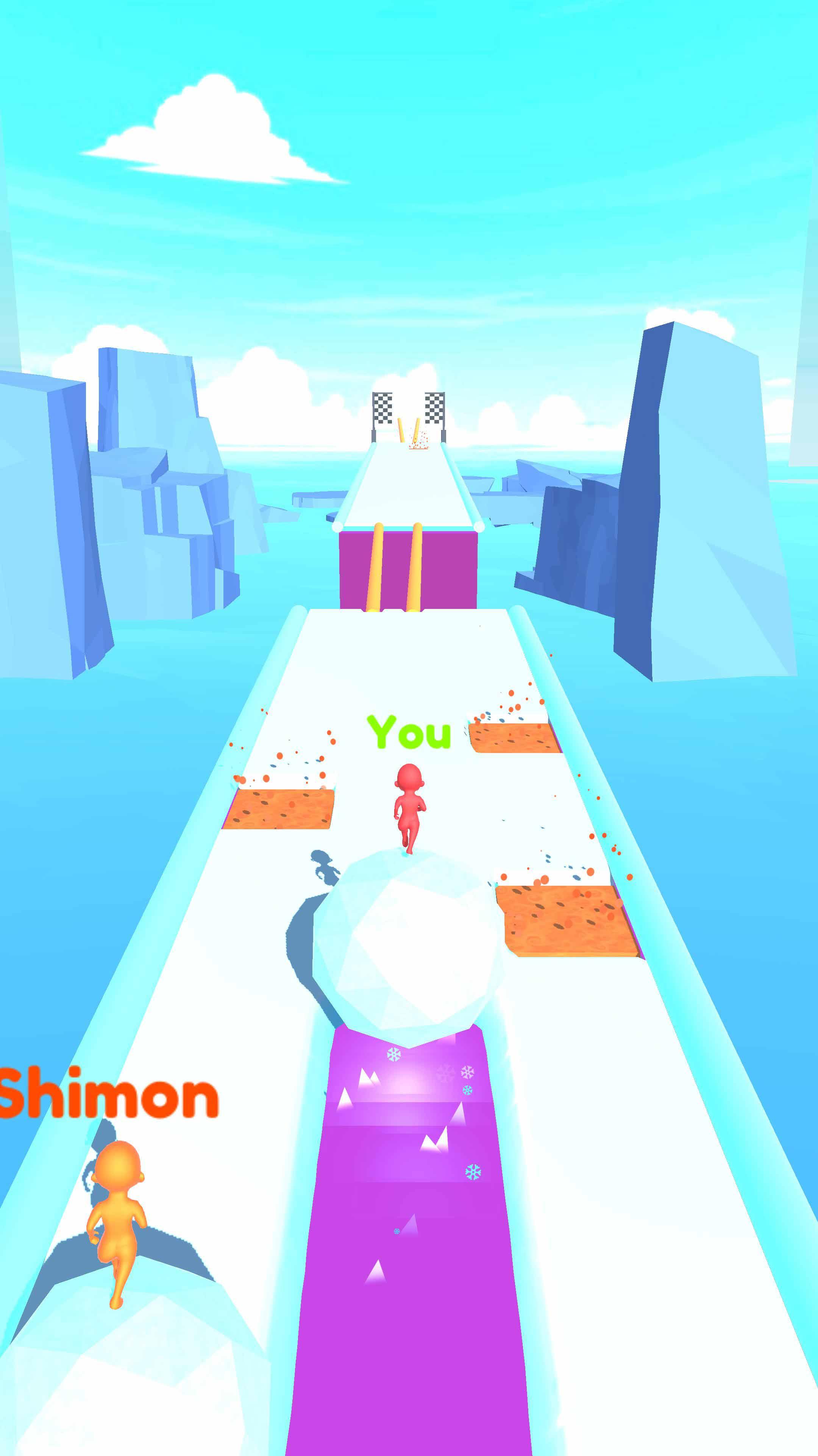 雪地滚球破解版(Snow Rails.io) 1.0.0最新版截图1