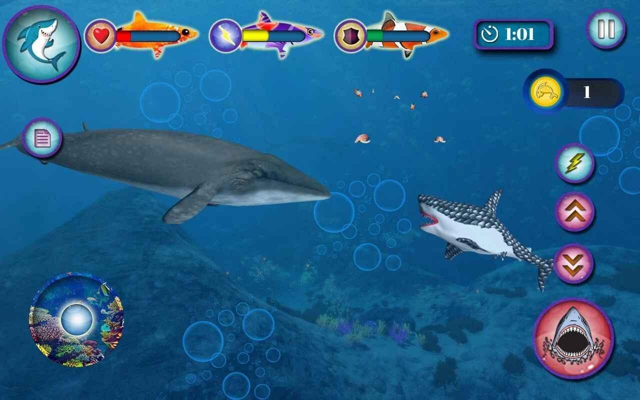 海洋鲨鱼模拟器无限金币版 1.0破解版截图1