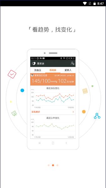 小米腕部心电血压记录仪手机APP(爱家康)