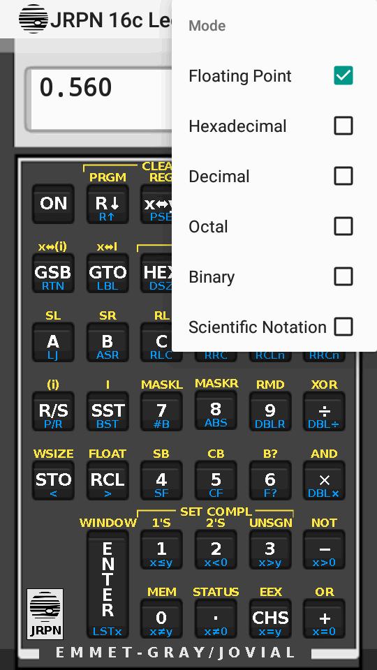 惠普程序员计算器软件(JRPN 16c Legacy)v1.1.5 安卓免费版 v3.3.2