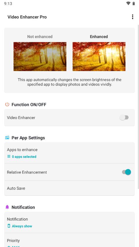 屏幕亮度自动调节软件(Video Enhancer Pro)v2.0.3 手机专业免费版 v5.5.4