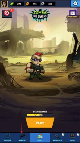 僵尸空闲防御怎么升级枪械1