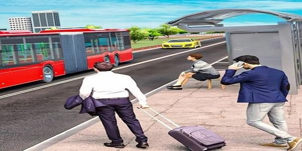 城市公交车载客驾驶