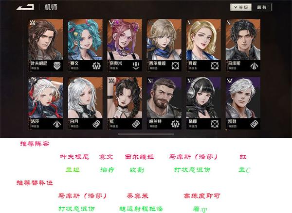 钢岚破解版无限金币无限钻石阵容及角色推荐