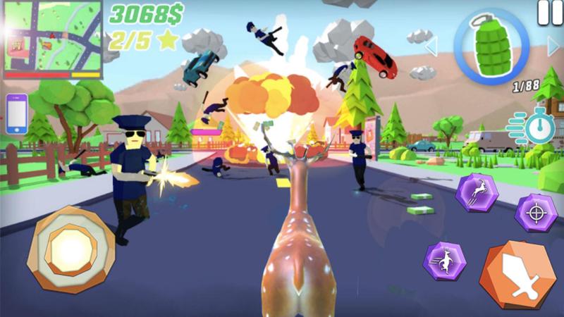 Deer Theft Wars:Thug Life沙雕鹿哥模拟器免广告版 1.1最新版
