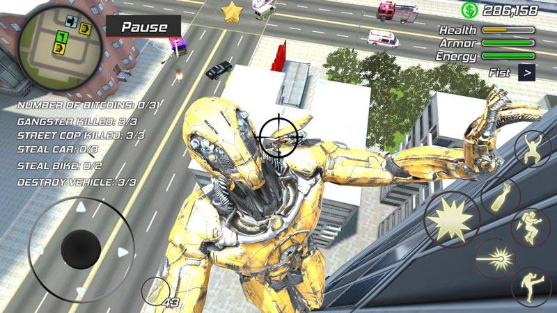 Super Crime Steel War Hero Iron Flying Mech Robot(超级城市钢铁机器人无限金币版) 1.2.2破解版