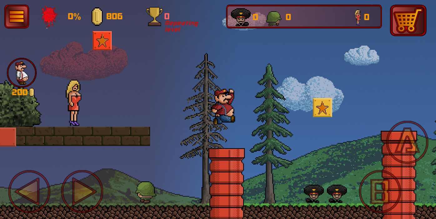 Super Soviet Hero: World Revolution(肥胖的超级马里奥大量金币版) 1.0破解版