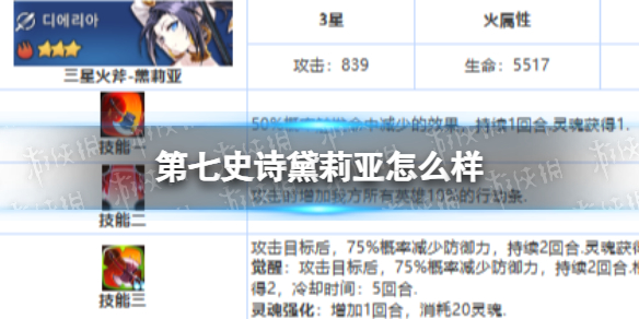 《第七史诗》黛莉亚怎么样 三星英雄黛莉亚介绍