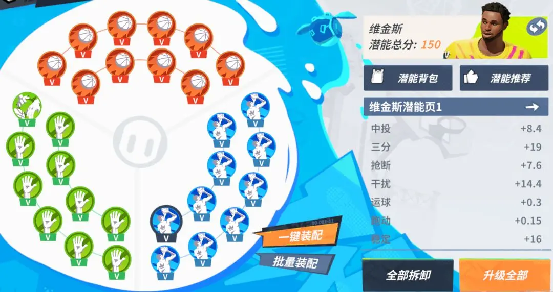 全明星街球派对维金斯潜能推荐 全明星街球派对维金斯潜能加点_
