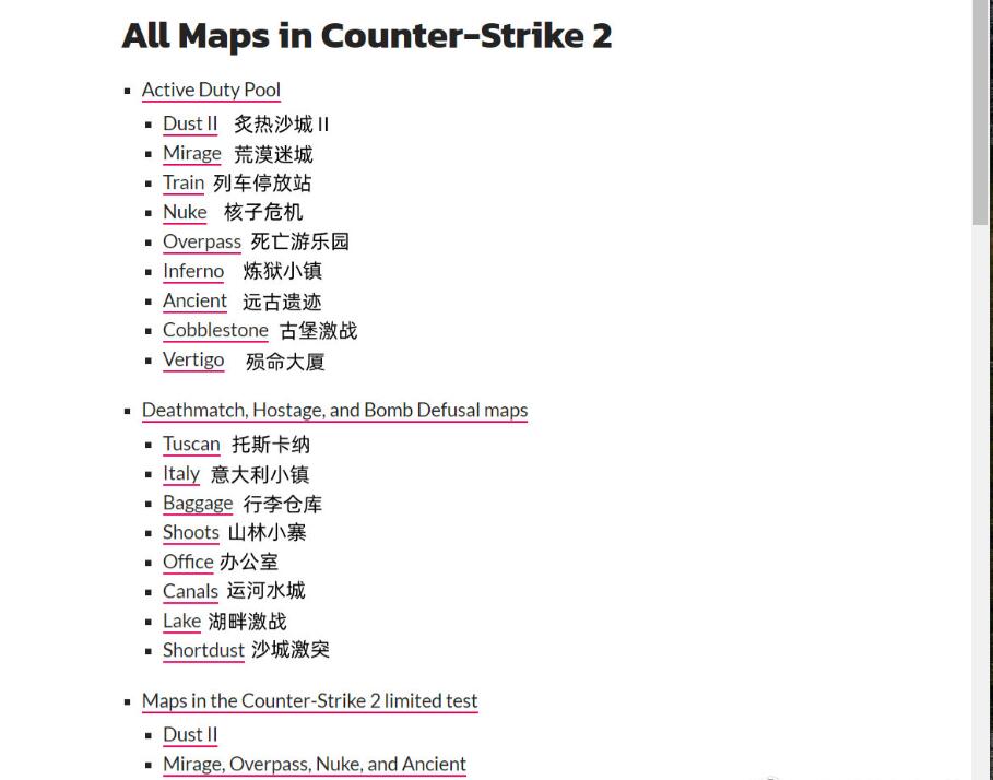 cs2地图池有哪些 cs2地图更新