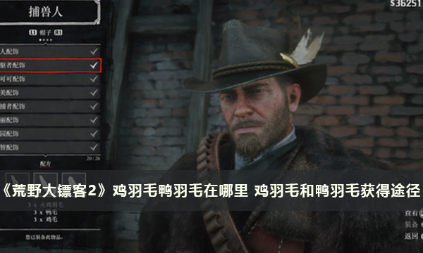 《荒野大镖客2》鸡羽毛鸭羽毛在哪里 鸡羽毛和鸭羽毛获得途径