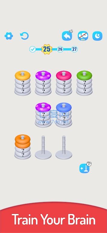 彩色圆圈排序Color Sort3D