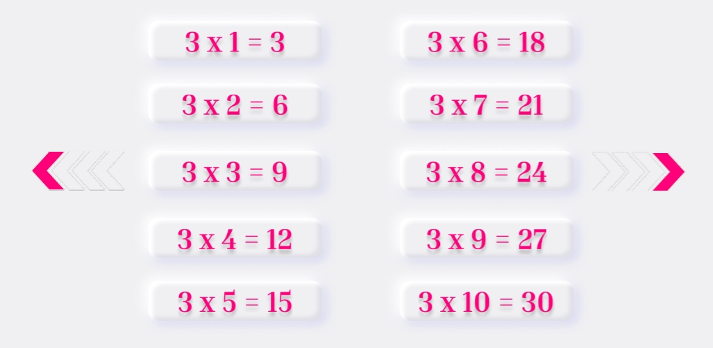 乘法算法Таблица DEMO