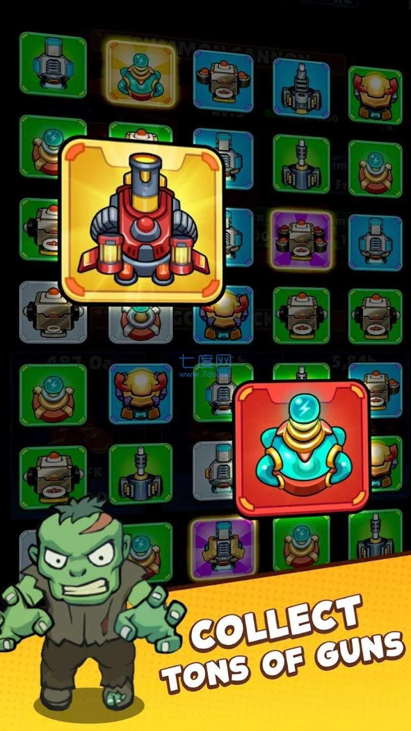 合并大炮空闲僵尸战争游戏