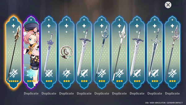 原神愿望模拟器折相思