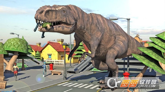 霸王龙破坏城市模拟