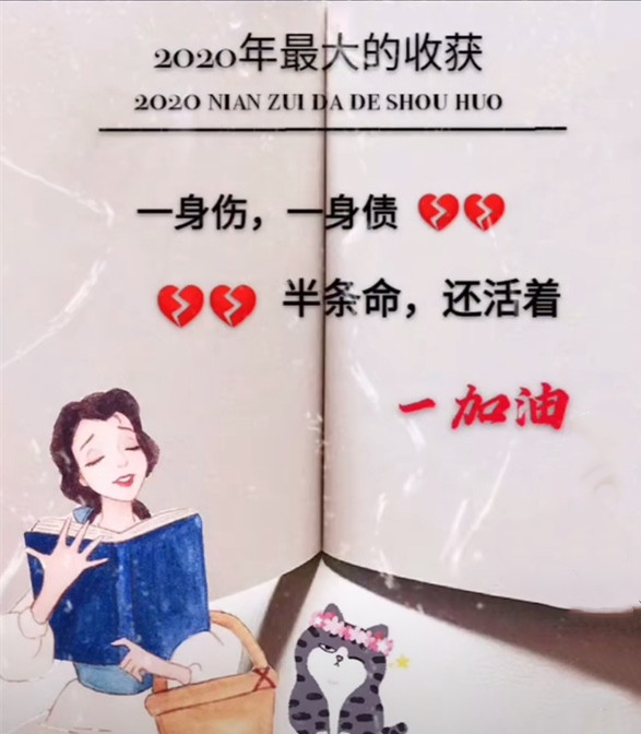 2020年最大的收获一身伤 一身债 半条命 还活着背景图图片大全  v4.0.4