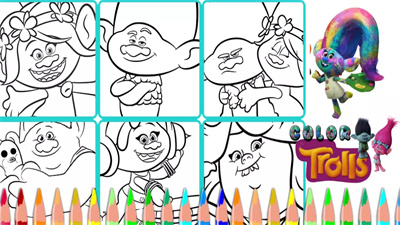 着色木马世界巡回赛trolls coloring