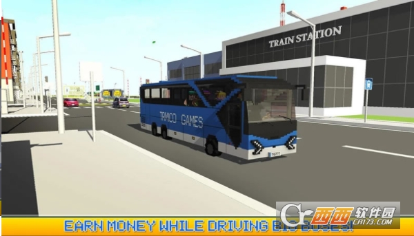 Blocky City Bus Driver SIM(像素巴士司机)截图1