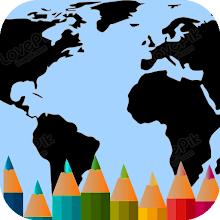 世界地图上色书WorldMapColoring Book
