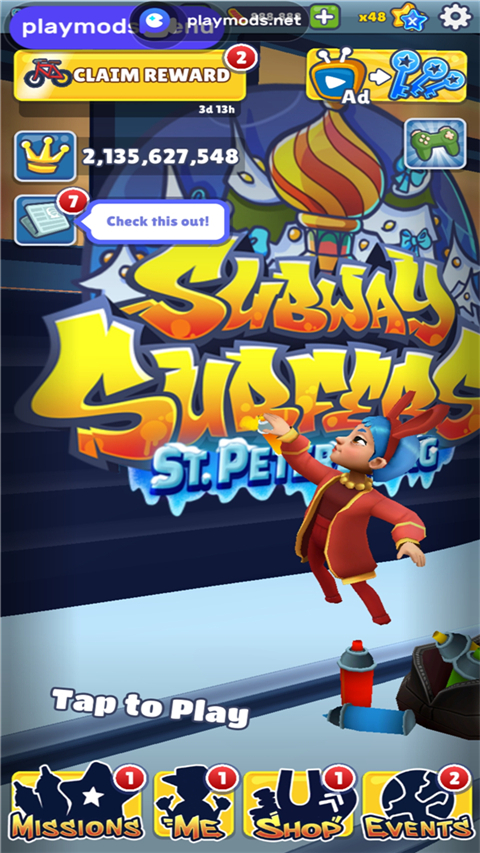 地铁跑酷playmods全地图版 v3.20.1