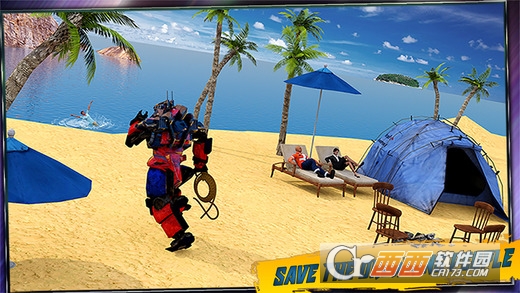 Beach Rescue Lifeguard Game(机器人变形队救生员任务官方版) v1.0