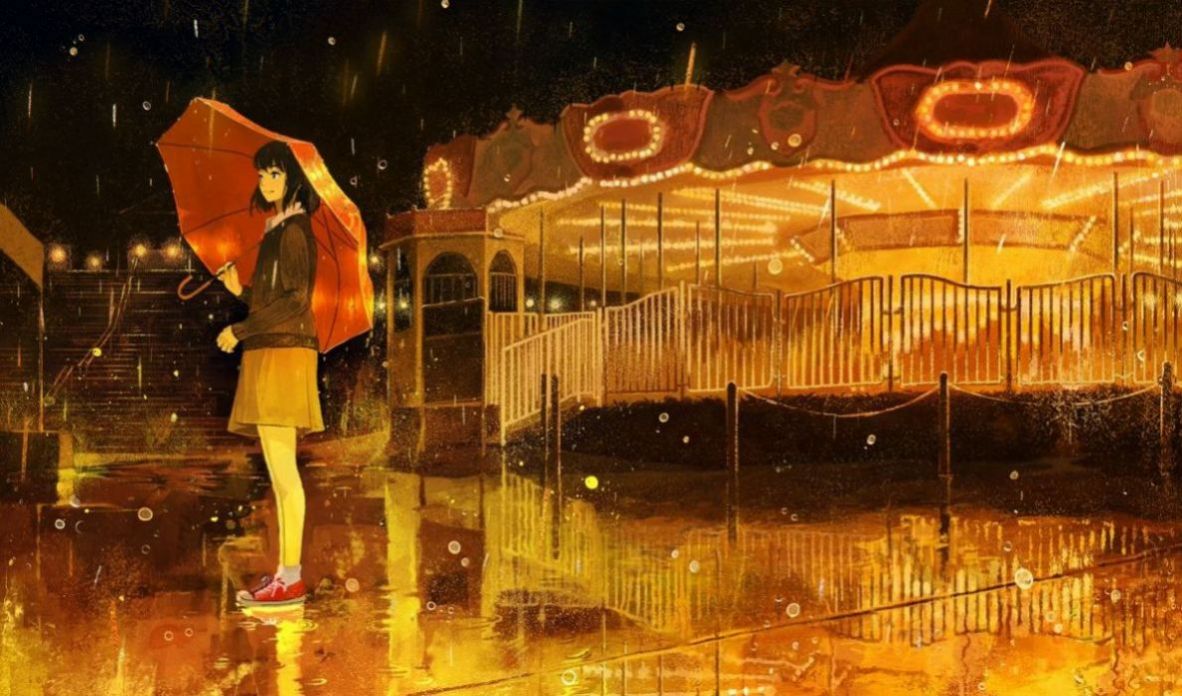 雨天一个小男孩给一个女孩钱动图 v1.0