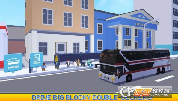 Blocky City Bus Driver SIM(像素巴士司机)截图0