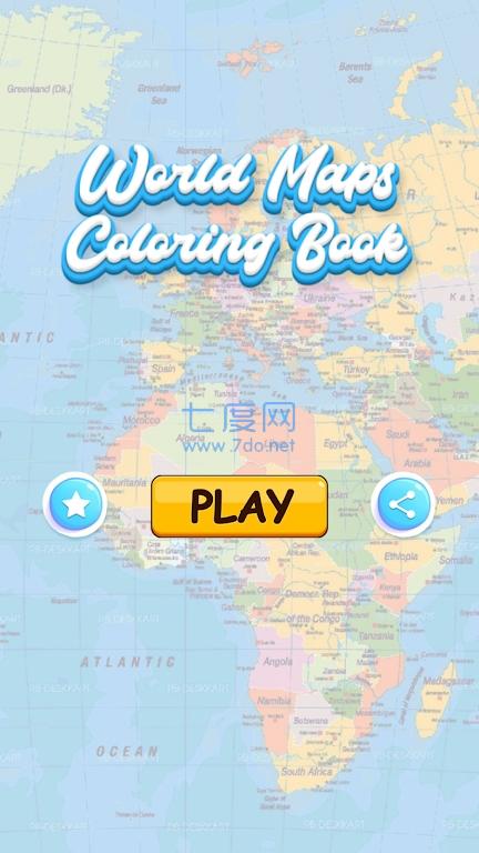 世界地图上色书WorldMapColoring Book