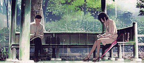 下雨天一个小男孩给女孩钱动漫动图片 1.0