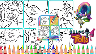 着色木马世界巡回赛trolls coloring
