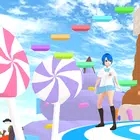 棒棒糖动漫女孩Highschoolgirlparkouronlolipop candy