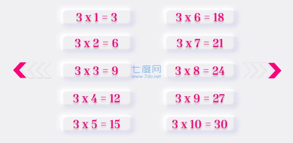 乘法算法Таблица DEMO