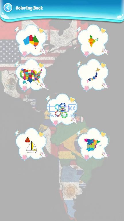 世界地图上色书WorldMapColoring Book