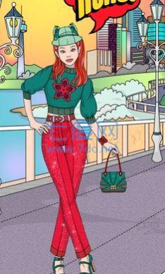 女孩装扮和涂色书