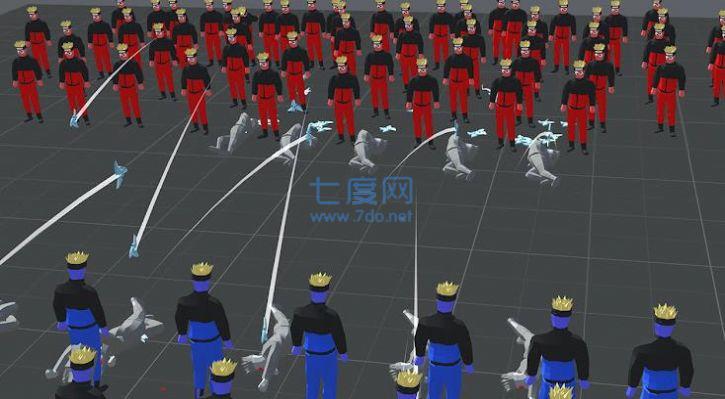 红色和蓝色的战斗模拟器