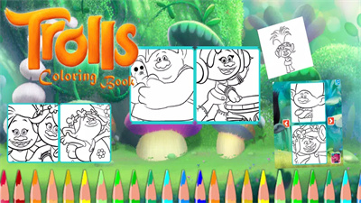 着色木马世界巡回赛trolls coloring