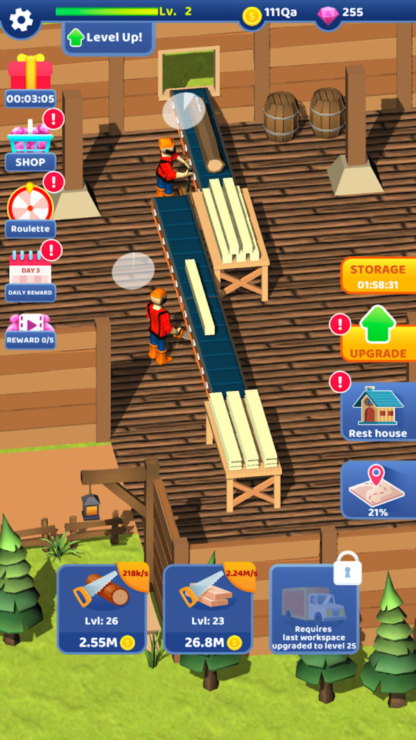 伐木厂大亨游戏免费金币中文最新版图片1