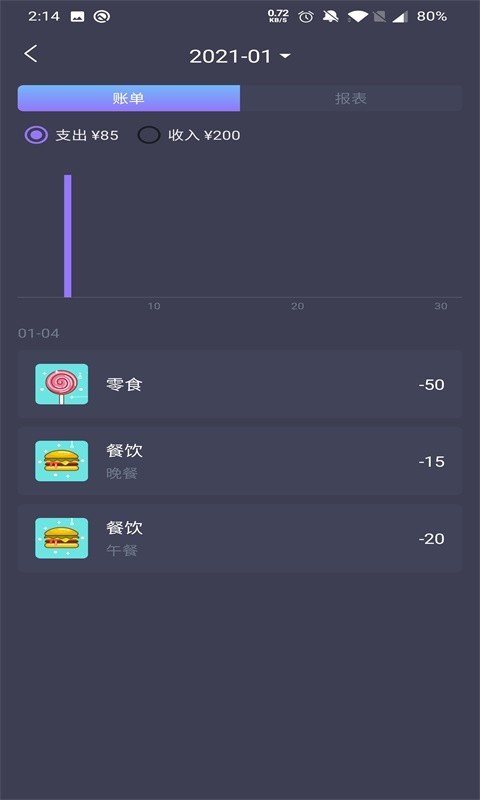 倒时记账  v1.0