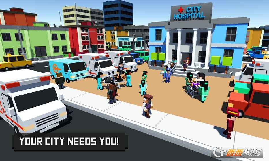 Blocky City builder Hospital(块状城市建设者手游)