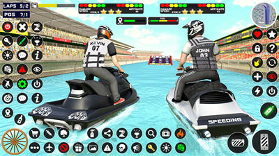 快艇划船比赛JetSkiBoatStuntRacing Game