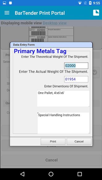 BarTender Print Portal 安卓版v1.1 安卓版v1.1