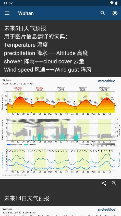 meteoblue天气汉化版v2.7.23 安卓手机版 v5.0.4