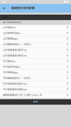 小若弱网配置参数