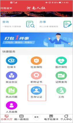 河南人社养老认证